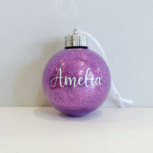 Load image into Gallery viewer, Customised glitter bauble