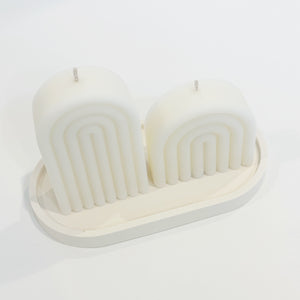 Rainbow Pillar Candle Duo