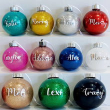Load image into Gallery viewer, Customised glitter bauble