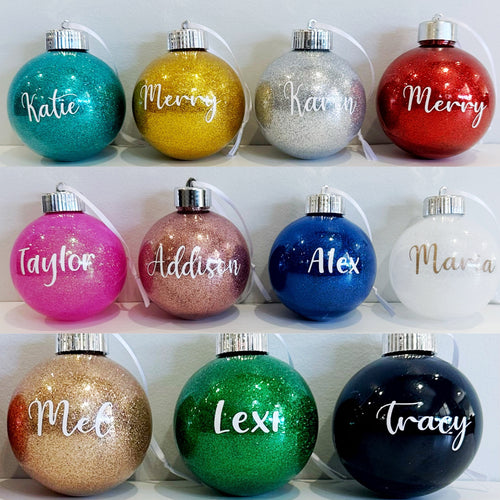 Customised glitter bauble