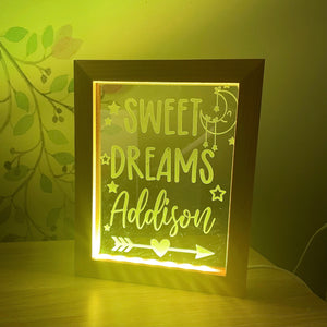 Customised Wood LED photo frame/nightlight