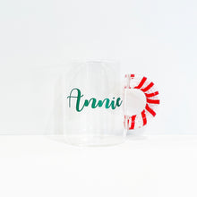 Load image into Gallery viewer, SALE Christmas glass candy cane mug