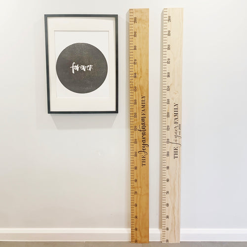 Customised wooden height chart/ruler