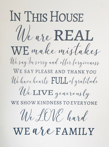 House rules wall decal