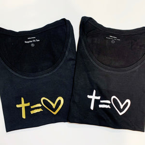 Ladies Black Cross/Love T-shirt