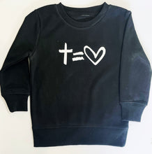 Load image into Gallery viewer, Black Cross/Love Sweater