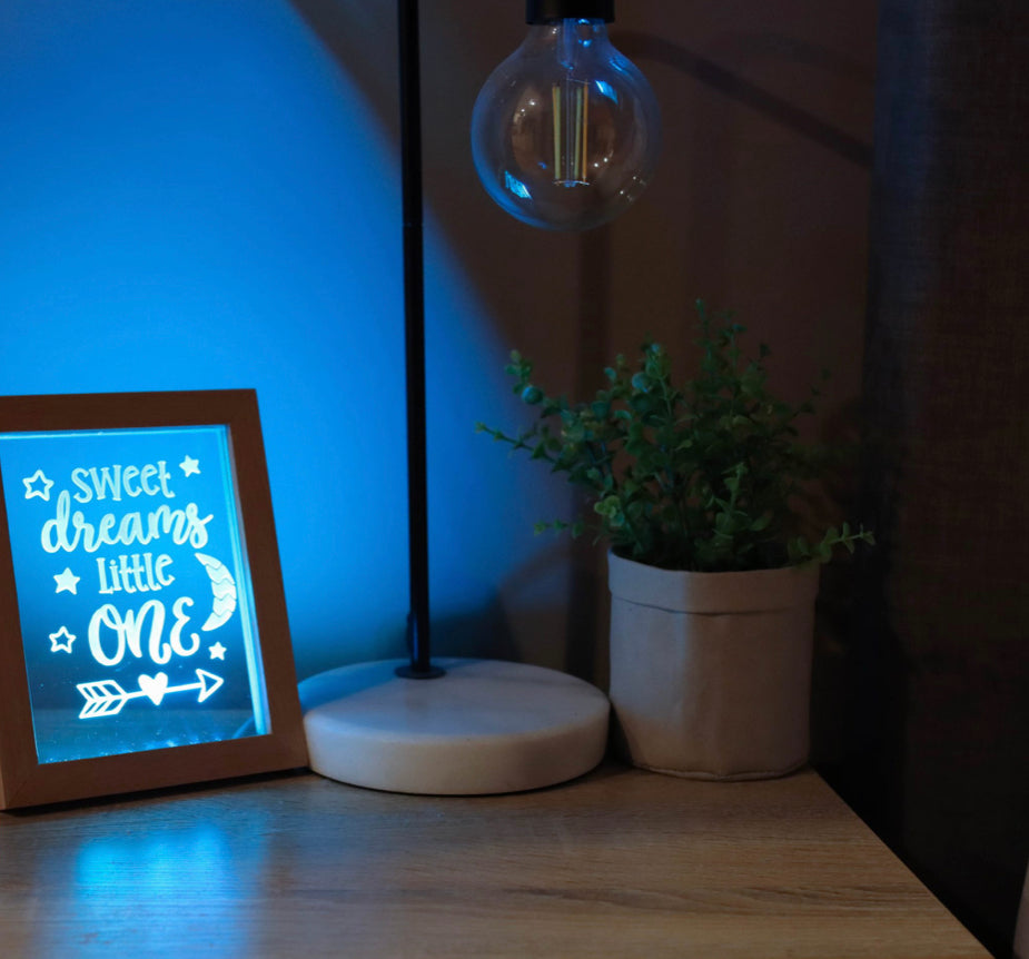 Customised Wood LED photo frame/nightlight