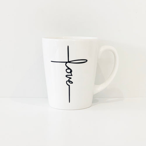 Cross love white mug