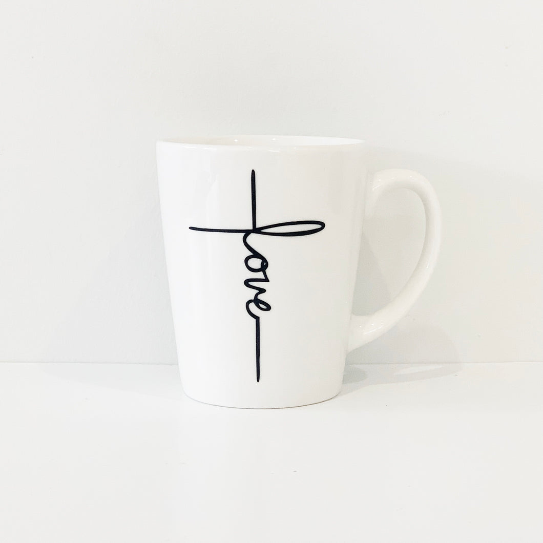 Cross love white mug